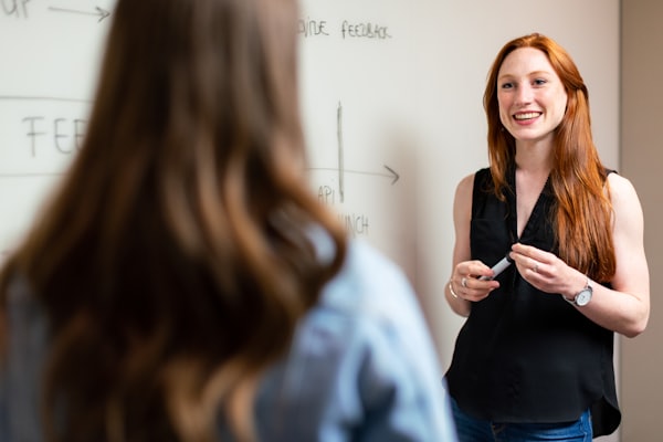 Tutor mentoring a student
